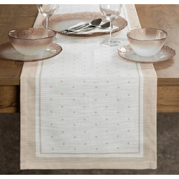 Bieżnik biało-beżowy w kropki OKF-12