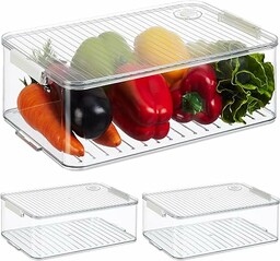 Relaxdays Organizer na lodówkę, zestaw 3 sztuk, wkłady