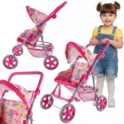 WOOPIE ROYAL Spacerówka Wózek dla Lalek Serca Kolorowe