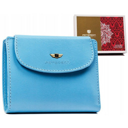 Mały, skórzany portfel damski na zatrzask Peterson