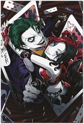 Plakat DC Comics Harley Quinn i Joker Anime