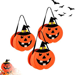 Zestaw Halloweenowych Torebek na Cukierki w Kształcie Dyni