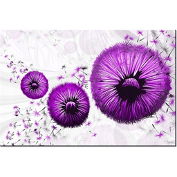 100 70cm Obraz płótno Fioletowe dmuchawce płótno rama