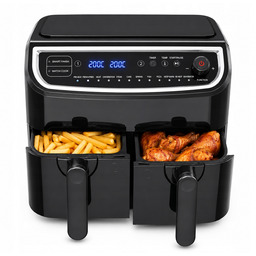 Frytkownica Beztłuszczowa Air Fryer Duża 2 Kosze Dwukomorowa