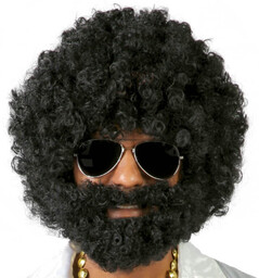 Peruka Afro z brodą - 1 szt.