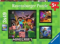 Ravensburger PUZZLE DLA DZIECI 3X49 MINECRAFT