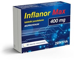 Inflanor Max ibuprofen 400mg, 20 tabletek