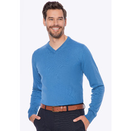 Sweter męski bawełniany z kaszmirem granatowy