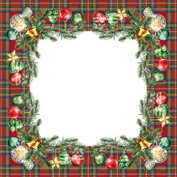 Markizeta Obrus serweta świąteczna 79x79 003 czerwona Bombki