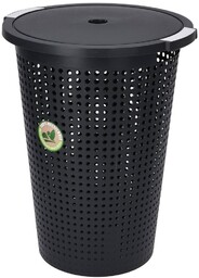 Kosz na pranie plastikowy czarny 35 l