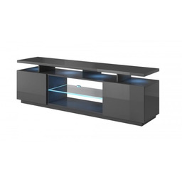 Cama Meble Szafka RTV EVA 180x40x52 grafit/grafit połysk