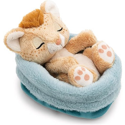 NICI przytulanka, śpiący lew w koszyczku, miękki pluszak,