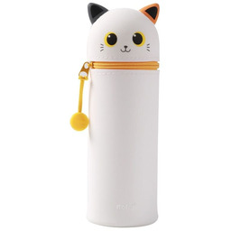 Silikonowy piórnik tuba Cat lovers pomarńczowy kot