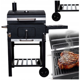 Grill Węglowy Ogrodowy Żeliwny Ruszt Zamykany Komin