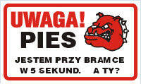 AU011 "Uwaga! Pies Jestem przy bramce w 5