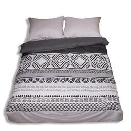 Matex Pościel flanelowa 160x200 F-91 szara grafitowa ornamenty