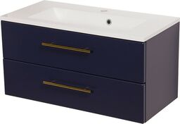 Szafka wisząca z umywalką granatowy mat 80 cm