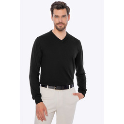 Sweter męski bawełniany z kaszmirem czarny