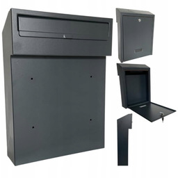 Skrzynka Na Listy Przelotowa Dwustronna Grafit Antracyt Duża