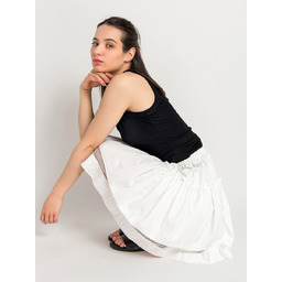 Spódniczka mini rozkloszowana biały S