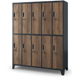 Szafa socjalna Bartek: antracytowa/orzech (1342), szafa skrytkowa, szafa