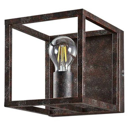 Lampa Ścienne Lindby, Emin, ściemnialny, brąz rdzawy, salon,