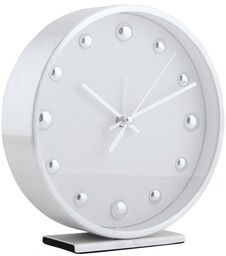 Karlsson 5970WH designerski zegar stołowy/budzikbiały, średnica 16 cm