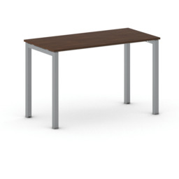 Biurko PRIMO SQUARE, 120x60 cm, szaro-srebrna podstawa, orzech