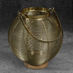 Lampion dekoracyjny MELA złoty z metalu 22 x