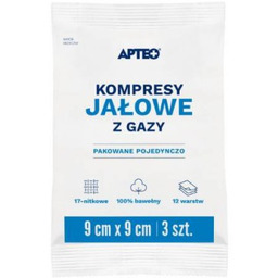 APTEO CARE Kompresy jałowe z gazy 9x9cm, 3