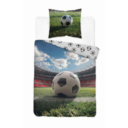 Detexpol Pościel bawełniana 160x200 zielona biała niebieska piłkarska