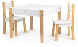 ECOTOYS Stół stolik z dwoma krzesłami zestaw mebli
