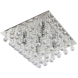 Lindby - Annica Square Lampa Sufitowa Chrome/Clear