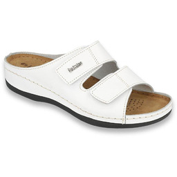 Inblu - Obuwie buty damskie klapki skórzane białe