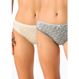 Figi damskie 2pak bawełniane mini bikini w kwiaty