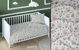Pościel bawełniana 140x200 pszczółki szara żółta dziecięca zapinana