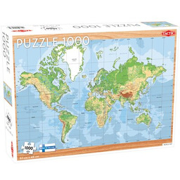 TACTIC Puzzle Lovers World Map 58263 (1000 elementów)