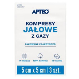 APTEO CARE Kompresy jałowe z gazy 5x5cm, 3