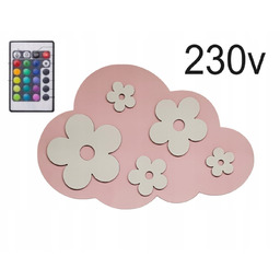 Lampka Kinkiet chmurka Z Kwiatkami Kwiatki nocna Led