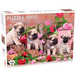 TACTIC Puzzle Lovers Puppy Pugs 58313 (1000 elementów)