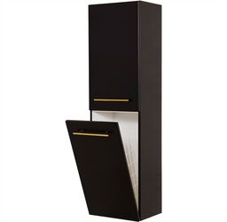 Słupek łazienkowy wiszący z koszem czarny mat 143x40