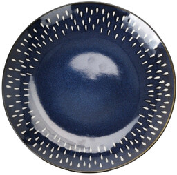 Talerz obiadowy płytki ceramiczny granatowy 28 cm