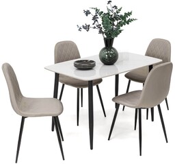 Stół ceramiczny LORIS 120CM Biały + 4 Krzesła