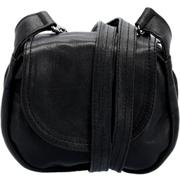 Czarna torebka z paskiem ze skóry ekologicznej