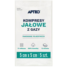 APTEO CARE Kompresy jałowe z gazy 5x5cm, 5