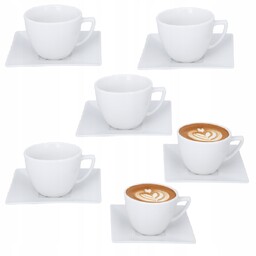 Zestaw 6x Filiżanka Biała Classic Lubiana 280ml ze