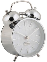 Karlsson 6009CH budzik design srebrny, średnica 12cm