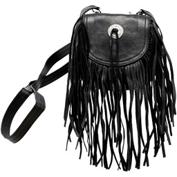 Czarna torebka z paskiem ze skóry ekologicznej