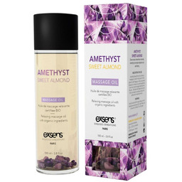 AMETHYST SWEET ALMOND Organic Massage Oil with stones