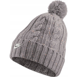 CZAPKA ZIMOWA DAMSKA NIKE 925422-027 SZARA POMPON